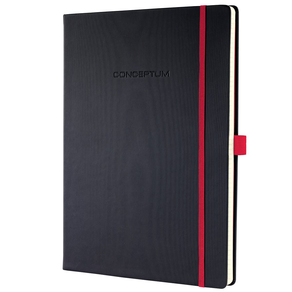 SIGEL Notizbuch Conceptum, Red Edition, Hardcover, ca. A4, liniert, schwarz/rot, 194 S.-1