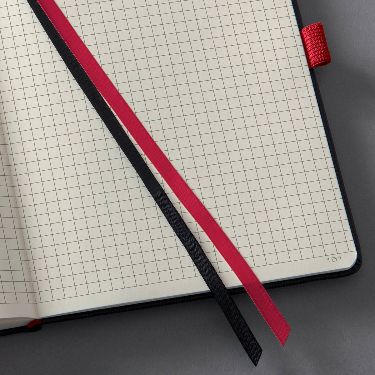 SIGEL Notizbuch Conceptum, Red Edition, Hardcover, ca. A4, liniert, schwarz/rot, 194 S.-6