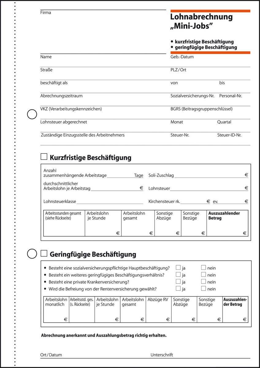 Sigel - Lohnbuchabrechnung für Minijobs - 50 Blatt-2