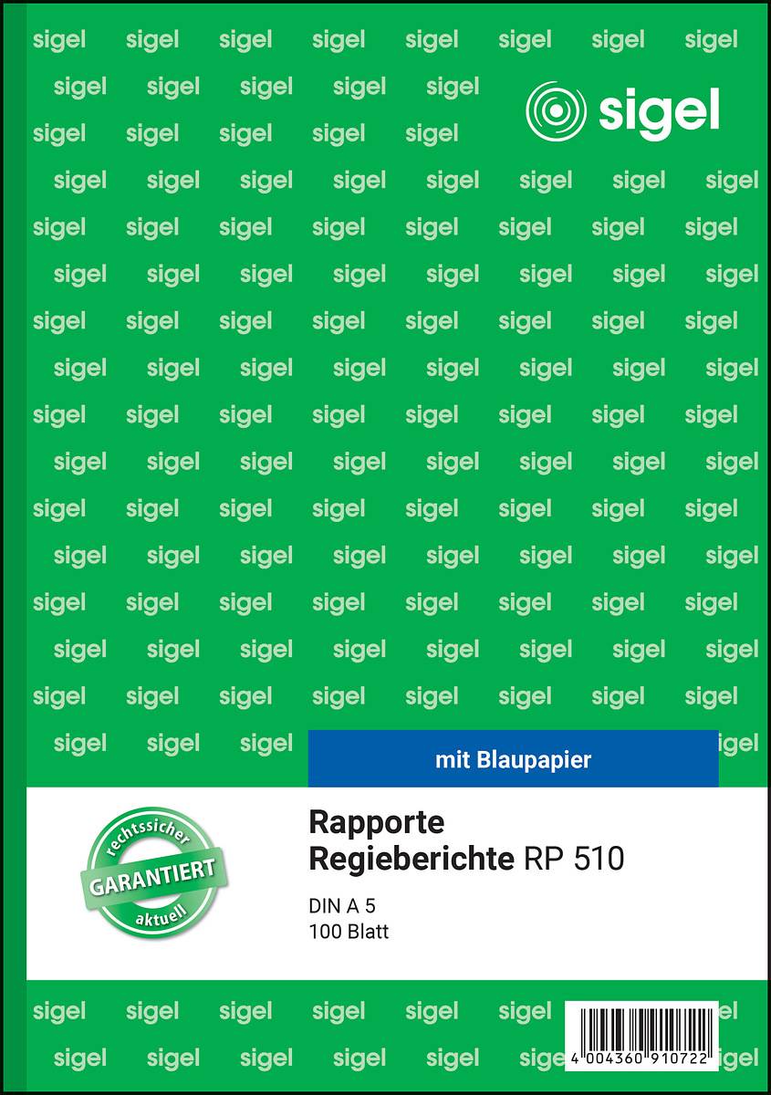 Sigel - Rapport/Regiebericht - 100 Blatt - A5-1