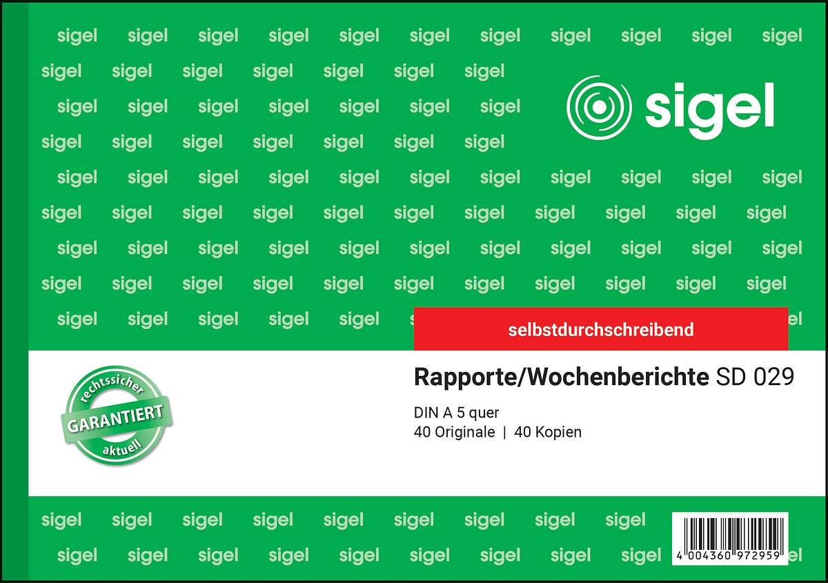 SIGEL Rapporte/Wochenberichte, 1. und 2. Blatt bedruckt, A5 q, selbstdurchschreibend, 2 x 40 Blatt-1