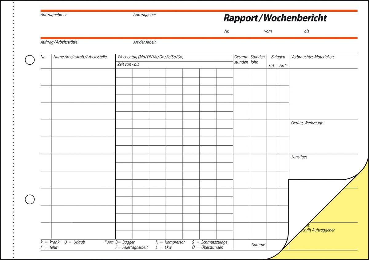 SIGEL Rapporte/Wochenberichte, 1. und 2. Blatt bedruckt, A5 q, selbstdurchschreibend, 2 x 40 Blatt-2