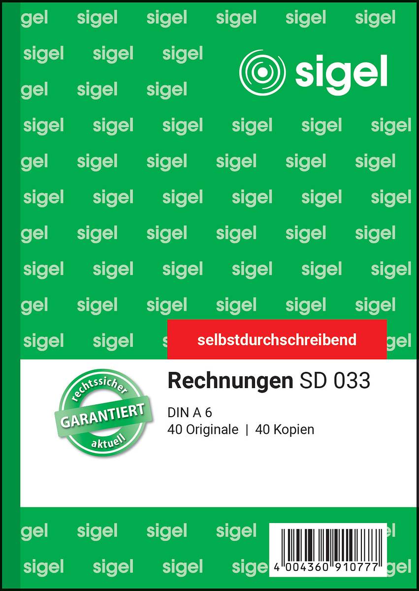 SIGEL Rechnungen, 1. und 2. Blatt bedruckt, A6, selbstdurchschreibend, 2 x 40 Blatt-1