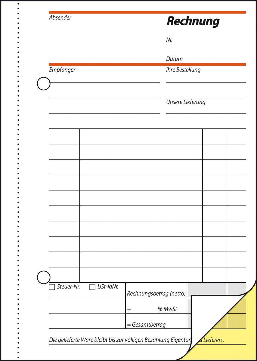 SIGEL Rechnungen, 1. und 2. Blatt bedruckt, A6, selbstdurchschreibend, 2 x 40 Blatt-2