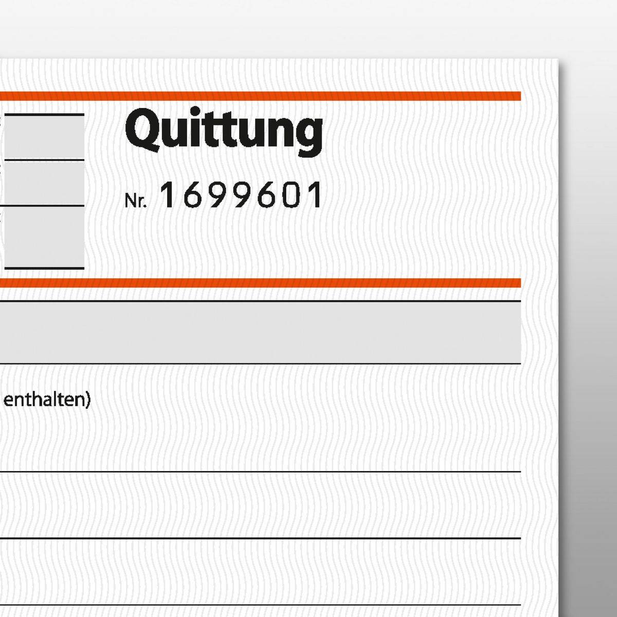 SIGEL Quittungen inkl. MwSt., mit fortlfd. Nummerierung, 1. u. 2. Blatt bedruckt, mit Sicherheitsdruck, A6 q-3