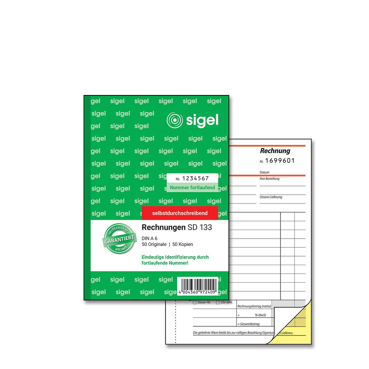 Sigel - Rechnungsformular - 50 Blatt - A6 - Kopie-0
