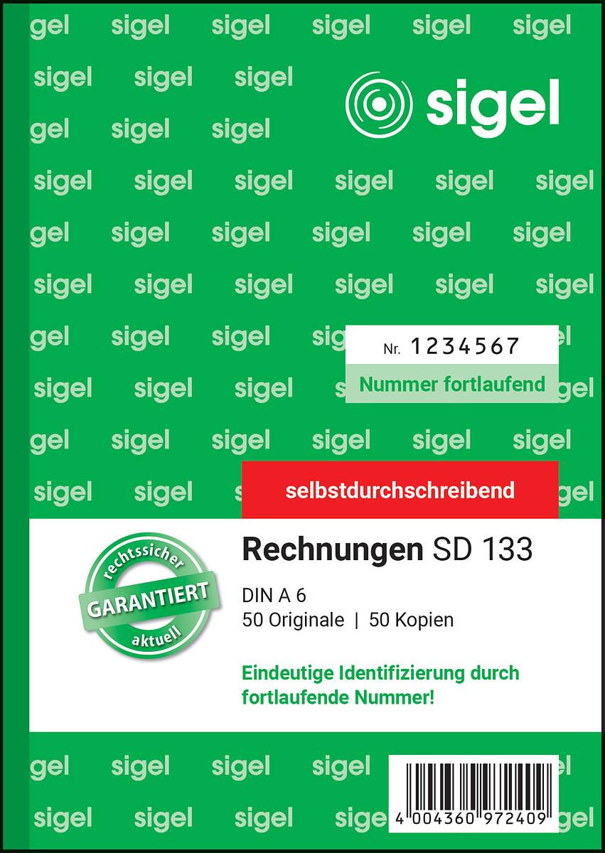 Sigel - Rechnungsformular - 50 Blatt - A6 - Kopie-1