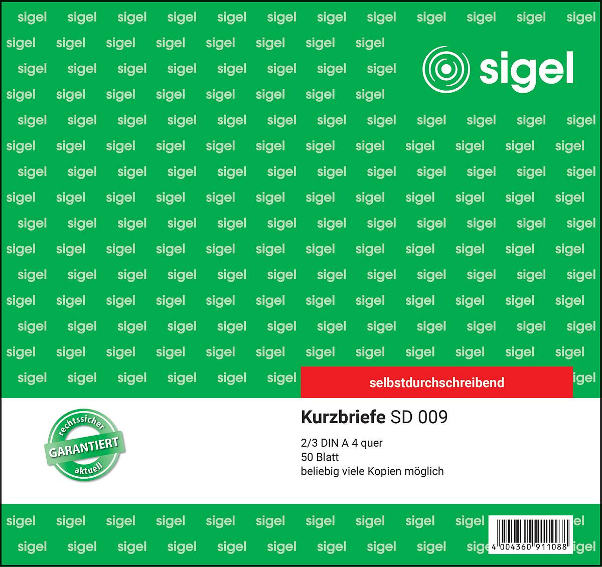 SIGEL Kurzbriefe, CFB, 2/3 A4, selbstdurchschreibend, 50 Blatt-1