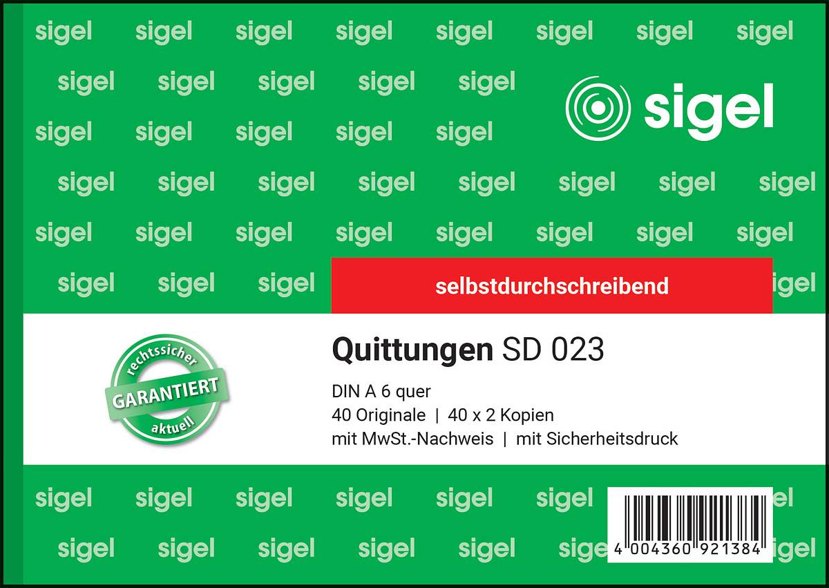 Sigel - Quittung - 40 Blatt - A6 - Querformat-1