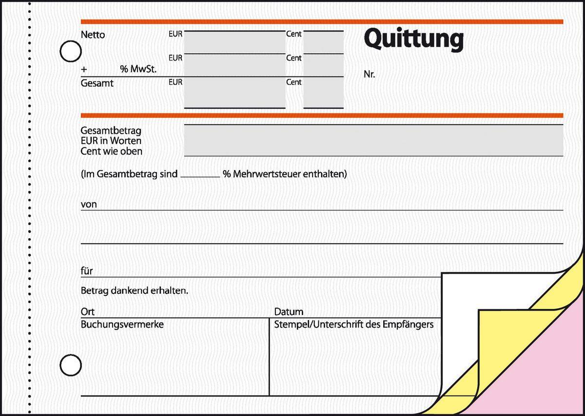 Sigel - Quittung - 40 Blatt - A6 - Querformat-2