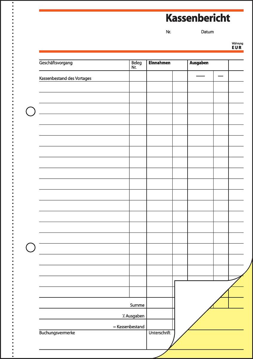 Sigel - Kassenbericht/Bestandsrechnung - 40 Blatt-2
