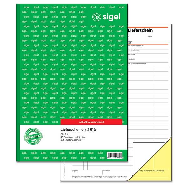 Sigel - Bestellformular - 40 Blatt - A4 - Kopie