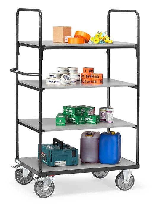 Fetra - Etagenwagen - Tragkraft 600 kg - 1.800 x 809 x 1.369 mm (HxBxT) - 4 Etagen - anthrazitgrau-1