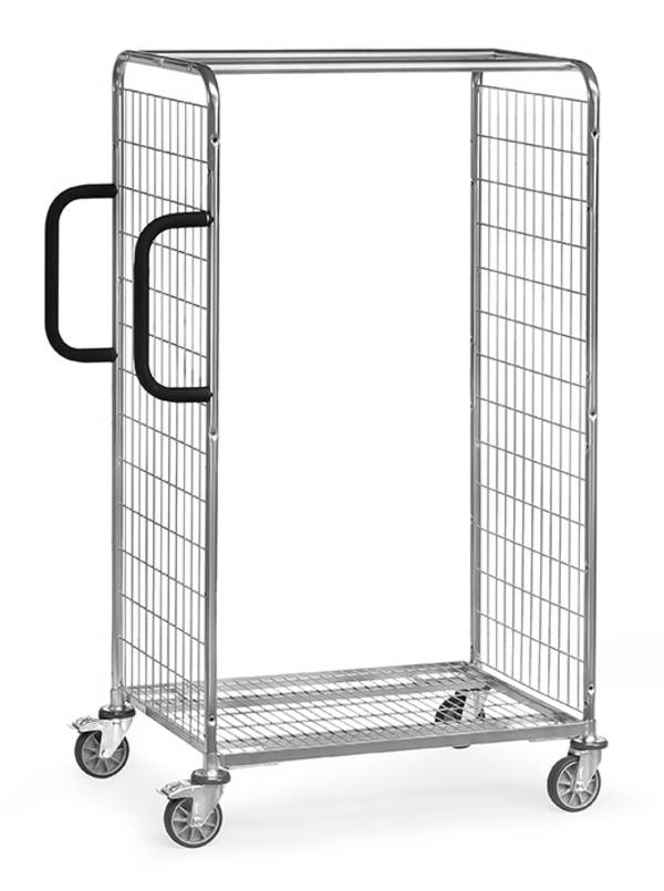 Fetra Kommissionierwagen aus Drahtschweißgitter, 1625 mm hoch 850x610 mm