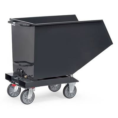 Muldenkippbehälter mit Staplertaschen - 450 l - 750 kg - anthrazitgrau-0
