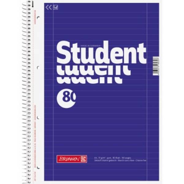 Brunnen Collegeblock Student DIN A4 80Bl. Lin27 lin. 1067927