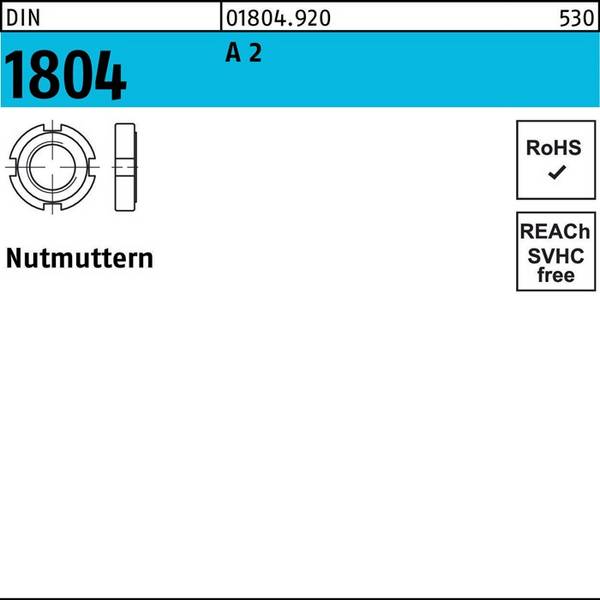 Nutmutter DIN 1804 M50x 1,5 A 2 1 Stück