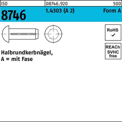 Halbrundkerbnagel ISO 8746 Fase 4x 6 1.4303 (A 2) 100 Stück