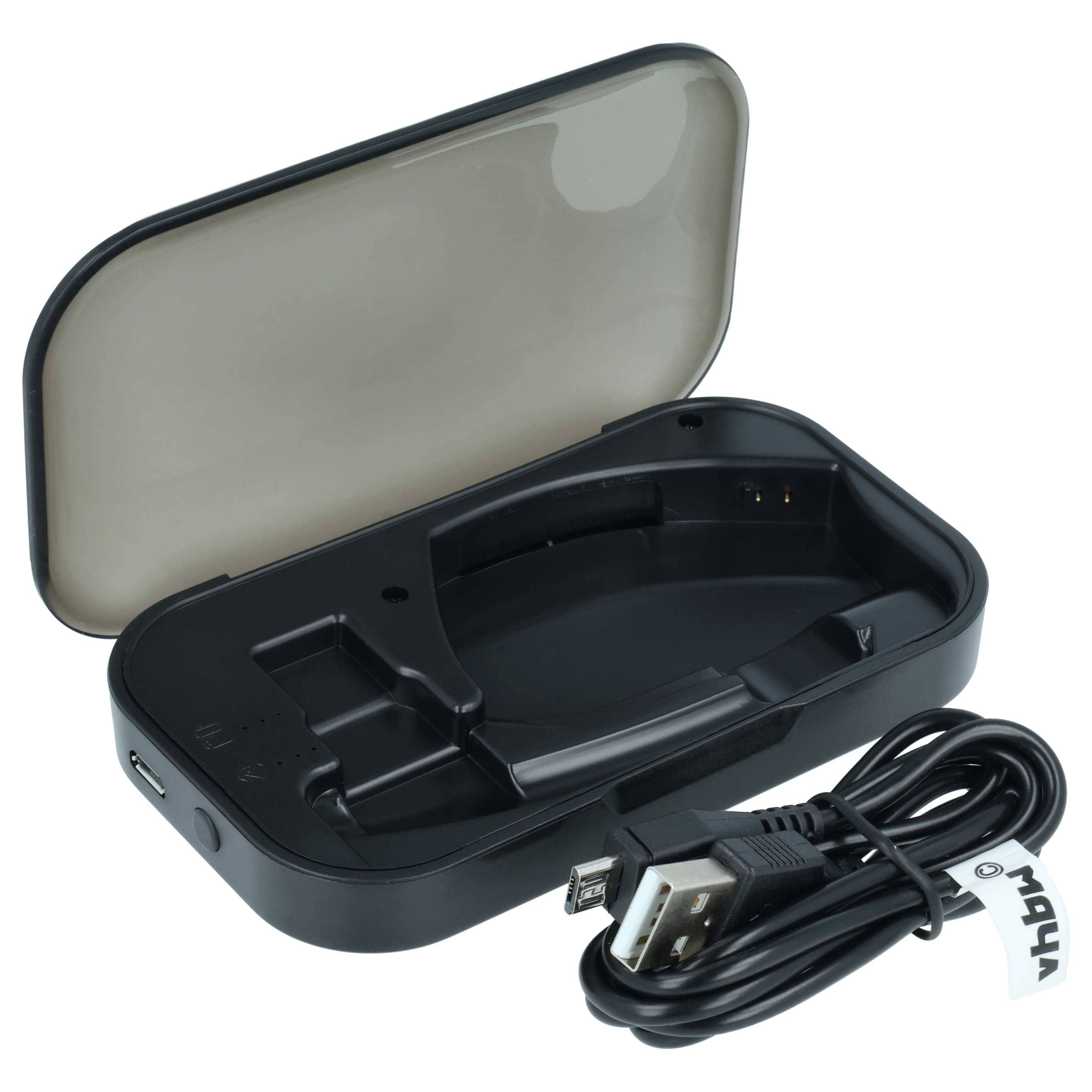 vhbw Ladebox kompatibel mit Plantronics Voyager Legend UC Headset | Inkl. USB-Ladekabel Schwarz-0