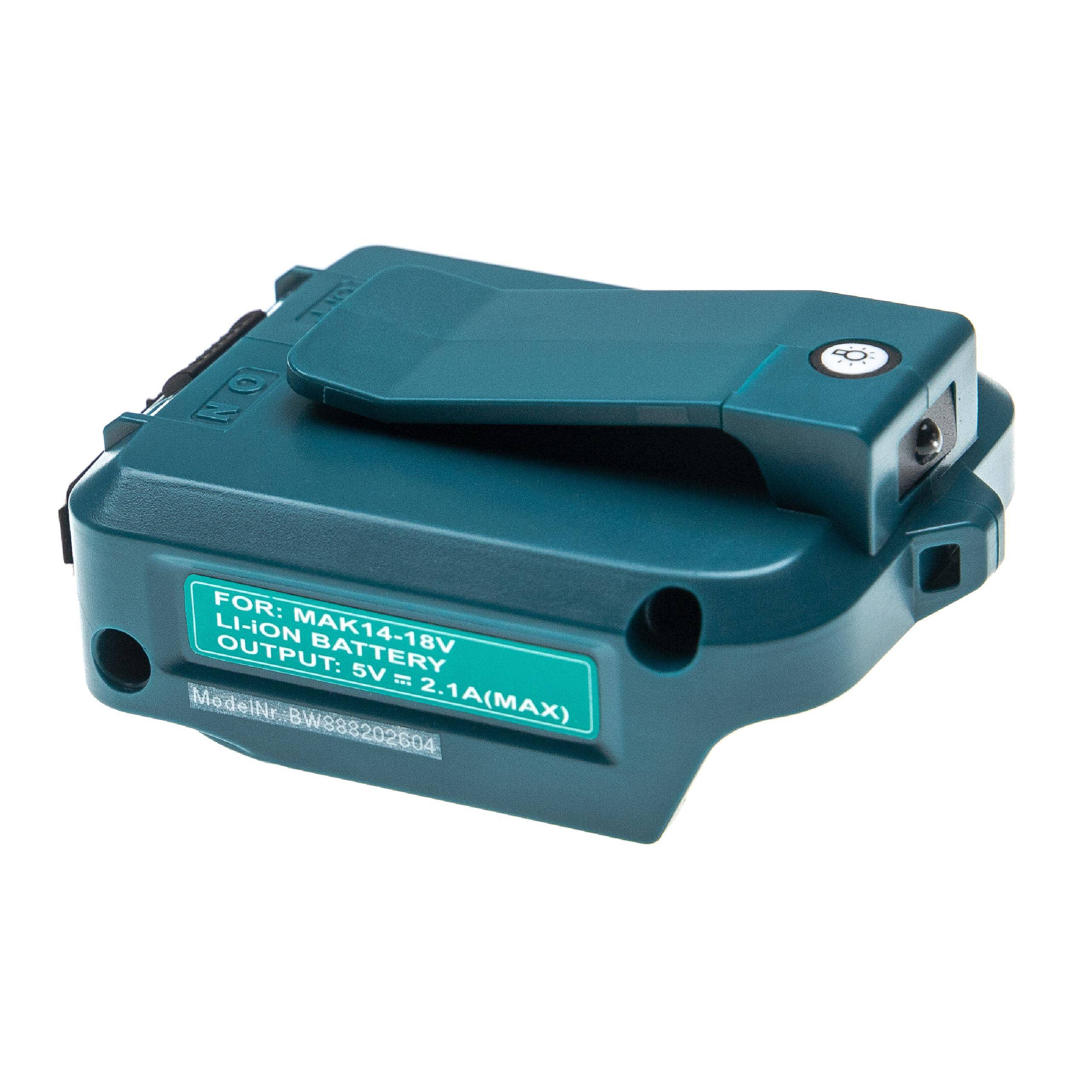 vhbw Akku-Adapter kompatibel mit Makita MET1821 | T6226 14,4 V - 18 V / 2 A Li-Ion Akkus - Adapter-0