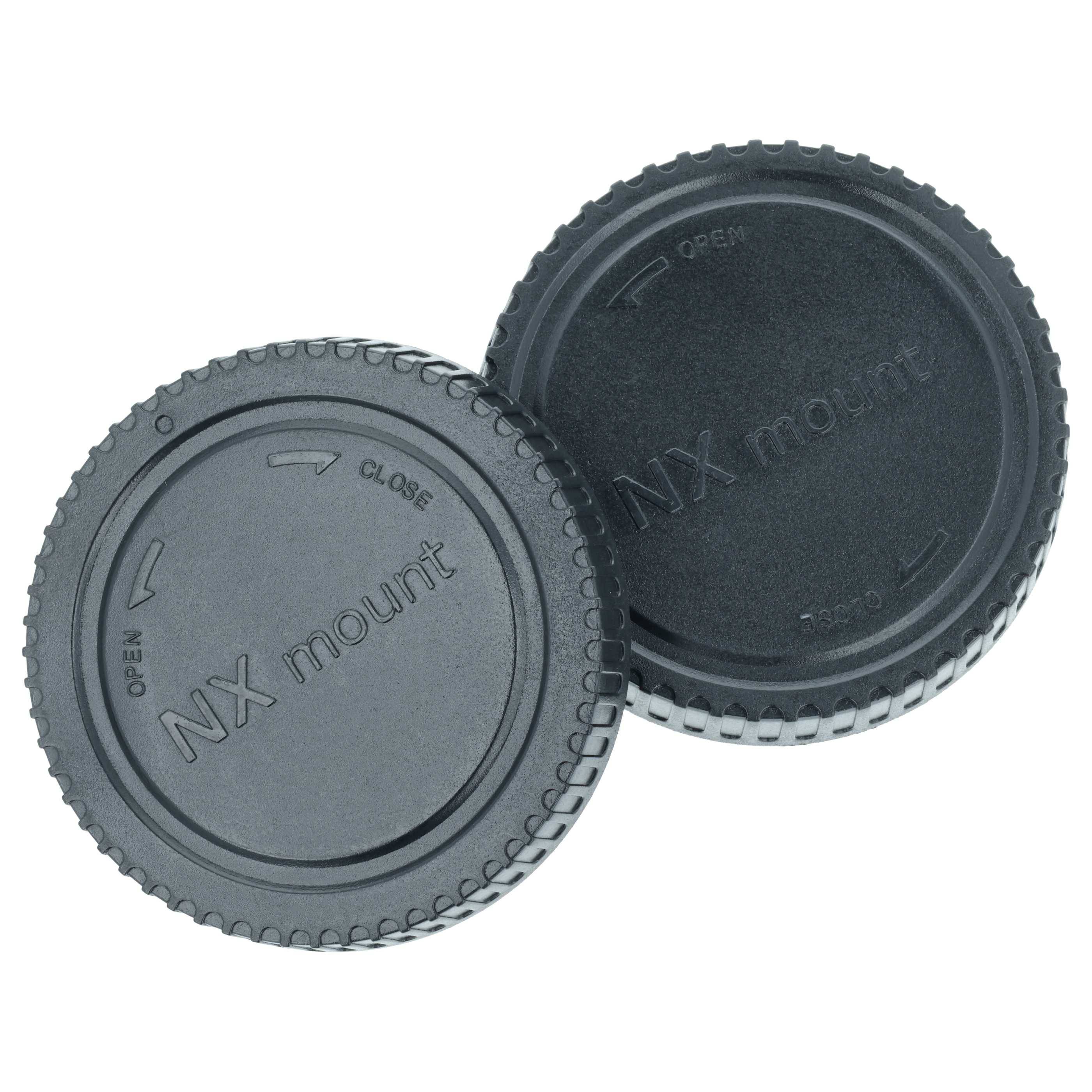 vhbw Objektivdeckel-Set kompatibel mit Samsung NX500 Kamera | Rück- und Gehäusedeckel Schwarz-0