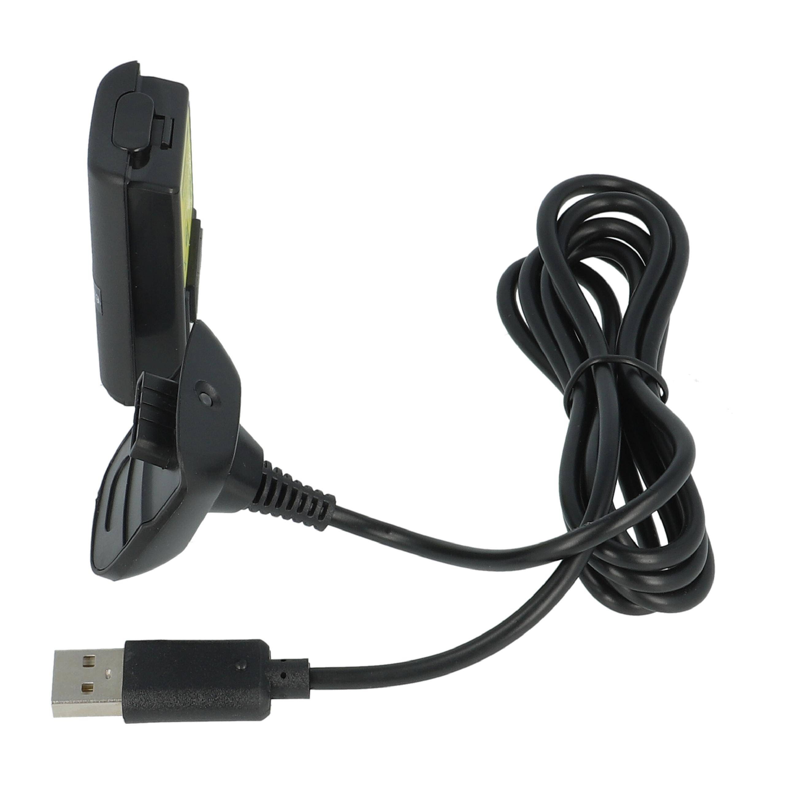 vhbw Play & Charge Kit kompatibel mit Microsoft Xbox 360 Controller | 1x Ladekabel, 1x Akku, Schwarz-1