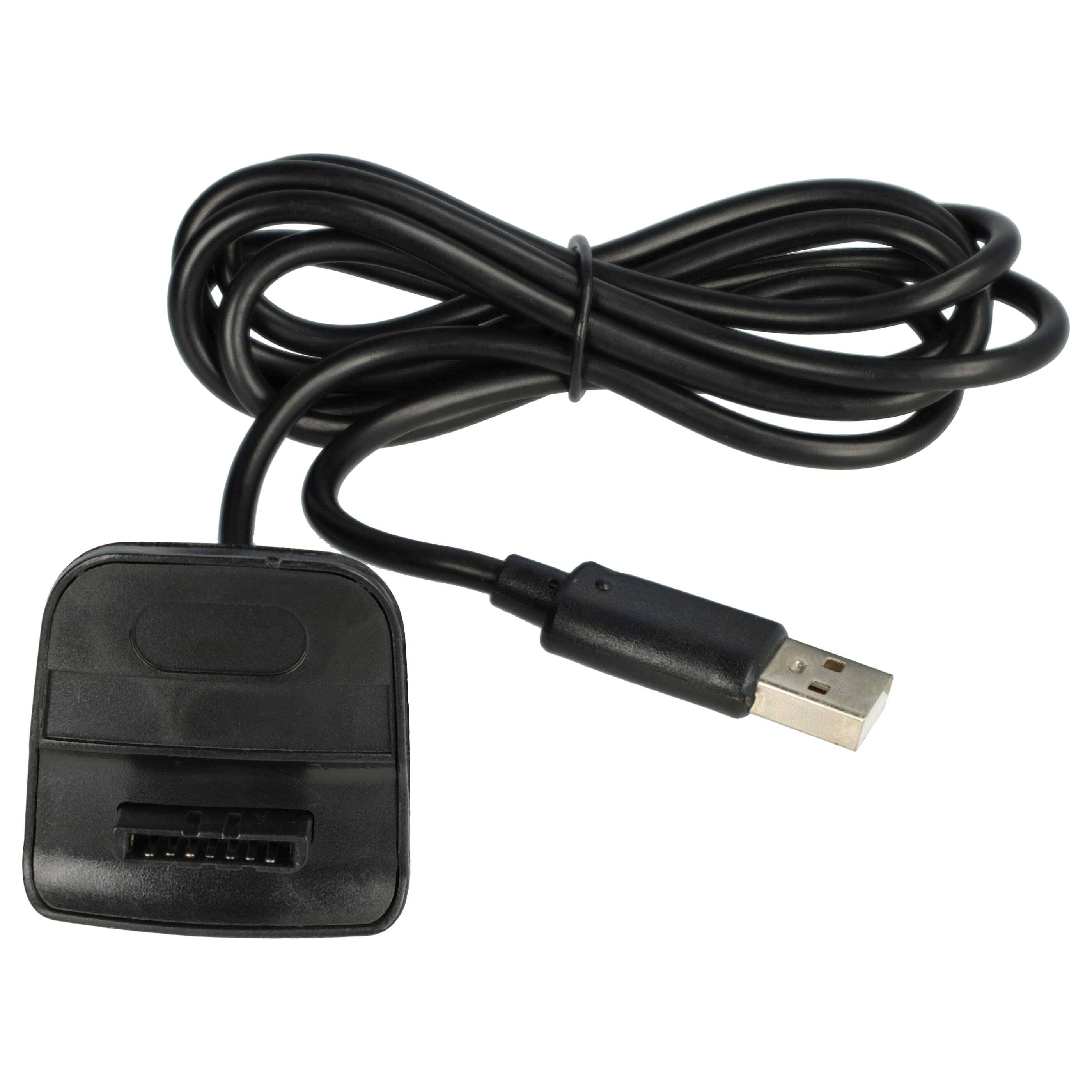 vhbw Play & Charge Kit kompatibel mit Microsoft Xbox 360 Controller | 1x Ladegerät, 1x Ladekabel, 2x Akku, Schwarz-2