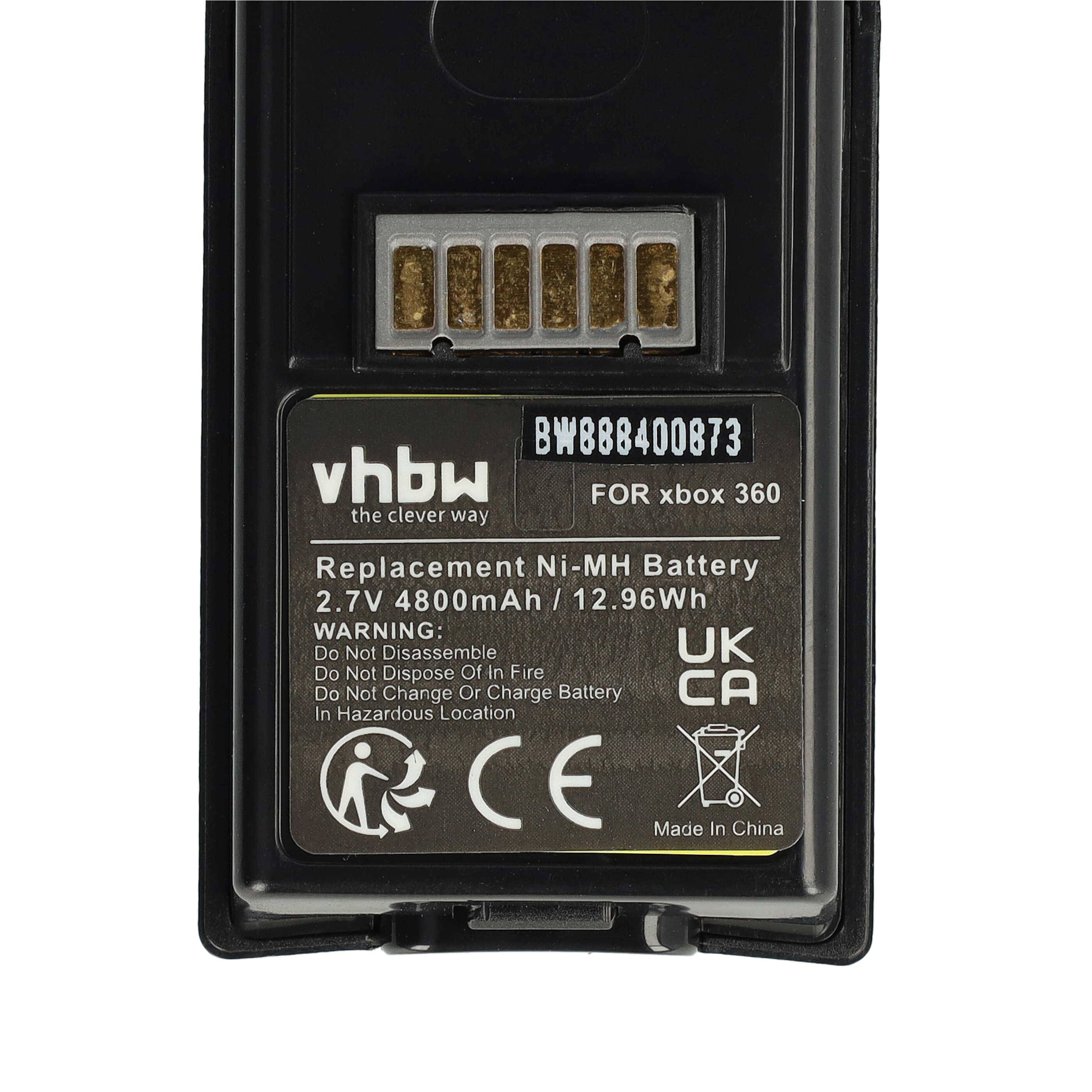 vhbw Play & Charge Kit kompatibel mit Microsoft Xbox 360 Controller | 1x Ladegerät, 1x Ladekabel, 2x Akku, Schwarz-4