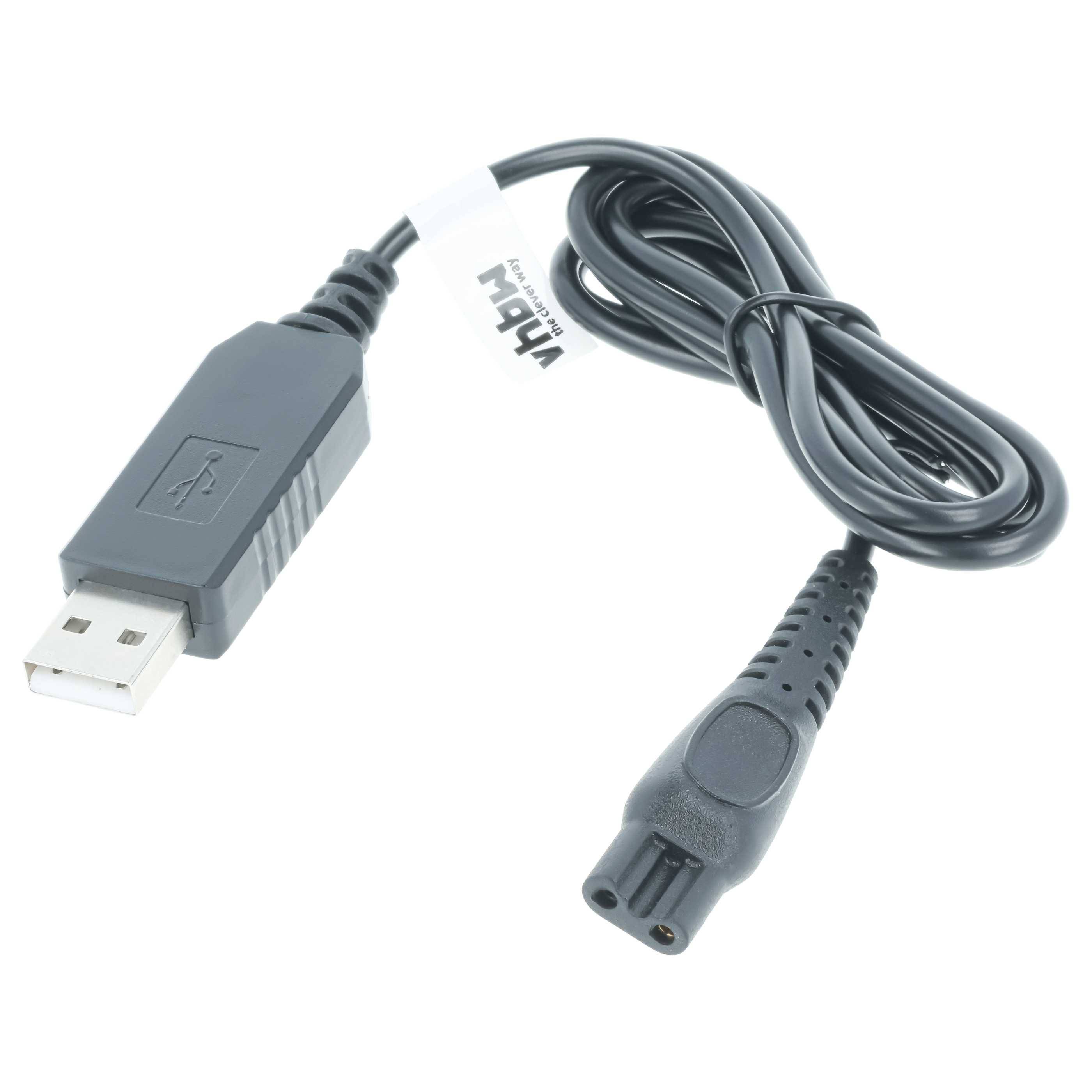 vhbw USB-Ladekabel kompatibel mit Philips HQ8460 | HQ8445, HQ8505, HQ8290/24, HQ8290/23, HQ8440 Rasierer - Netzkabel-0