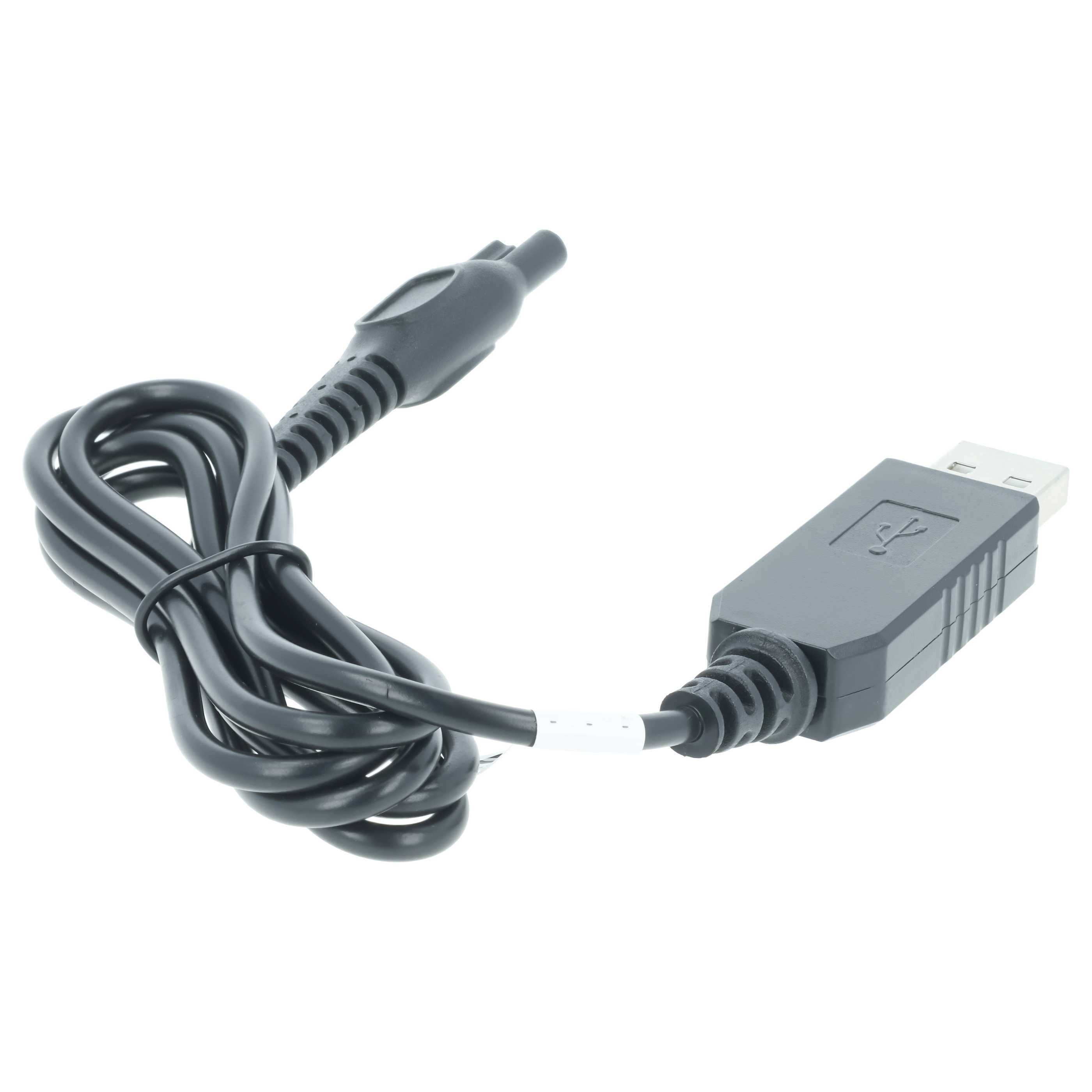 vhbw USB-Ladekabel kompatibel mit Philips HQ8460 | HQ8445, HQ8505, HQ8290/24, HQ8290/23, HQ8440 Rasierer - Netzkabel-1