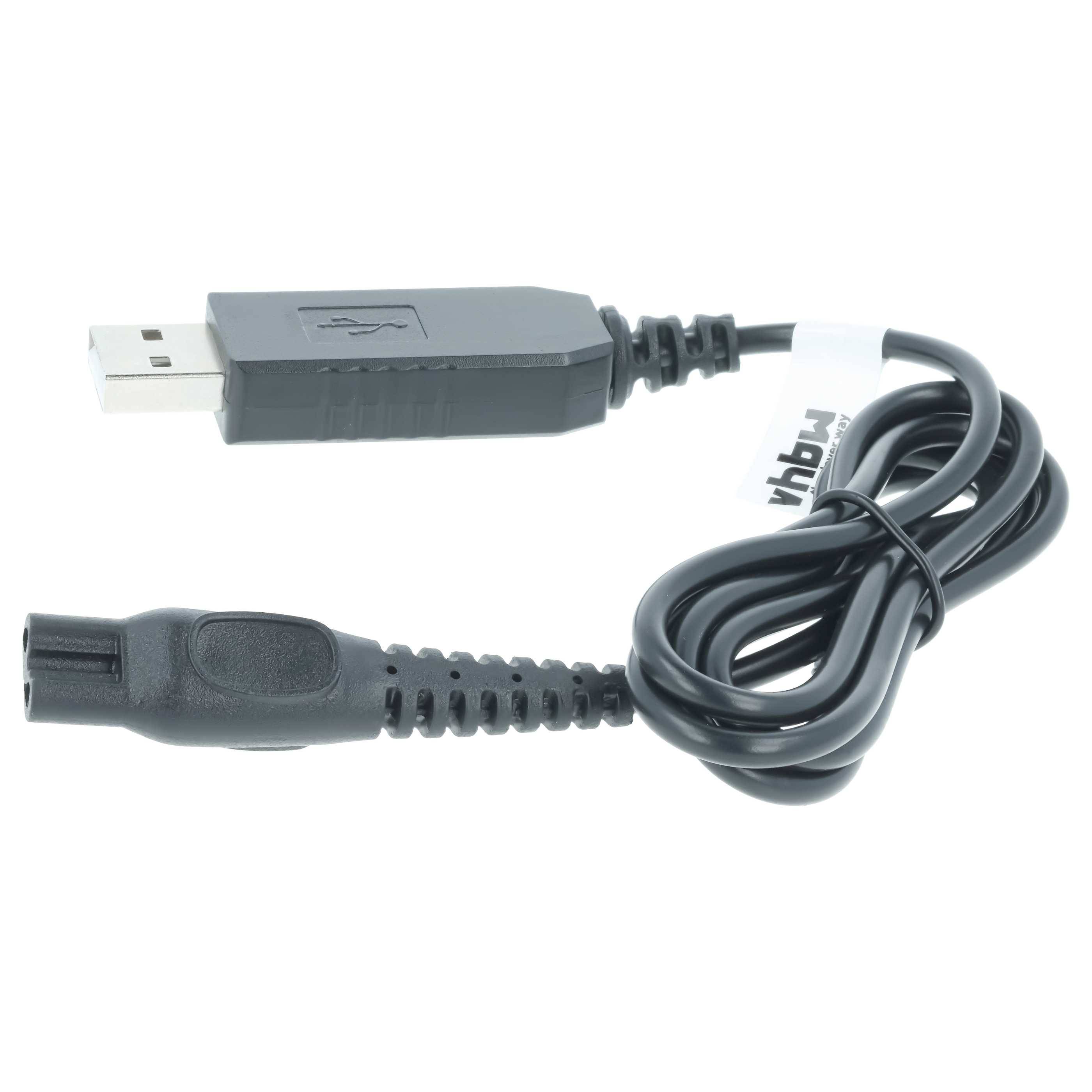 vhbw USB-Ladekabel kompatibel mit Philips HQ8460 | HQ8445, HQ8505, HQ8290/24, HQ8290/23, HQ8440 Rasierer - Netzkabel-2