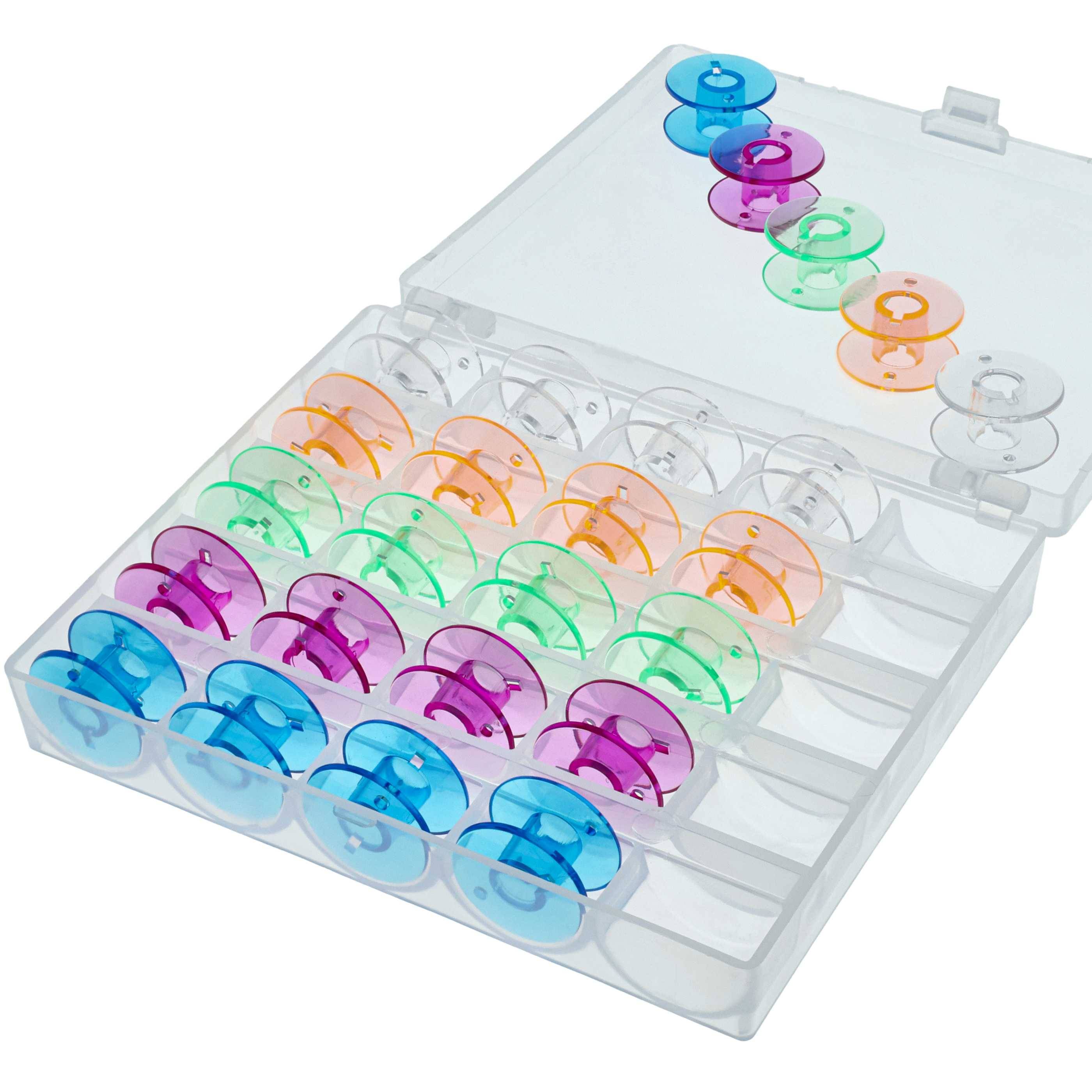 vhbw Aufbewahrungs-Box kompatibel mit W6 N1800 | N1615, N1261, N1235, N5000, N3300, N2000 Nähmaschinen-Spulen - inkl.-1