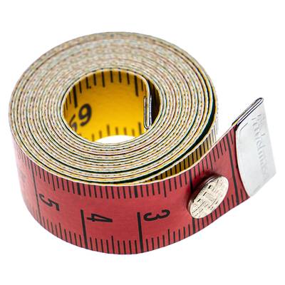 vhbw Schneidermaßband mit Druckknopf - Metermaß, 150 cm, 4-farbig, cm + inch Skala, flexibel