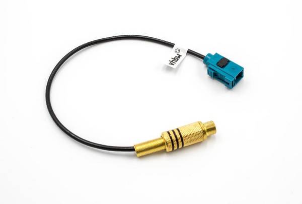 vhbw Cinch auf Fakra Adapter kompatibel mit Mercedes Comand PCM 3.0 | Werkradio - Navigationssystem - Video Adapterkabel