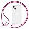 NALIA Klares Hybrid Case mit Kette für iPhone 13, Transparentes Hardcase & Silikon Rahmen, Schutzhülle & Handy-Schnur