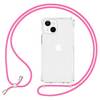 NALIA Klares Hybrid Case mit Kette für iPhone 13, Transparentes Hardcase & Silikon Rahmen, Schutzhülle & Handy-Schnur