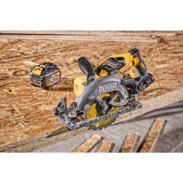 DeWALT DCS577N-XJ Akku-Handkreissäge (bl), Flexvolt, 2.400 Watt, 190 mm, Schnitttiefe 90°/45° 65/40 mm, ohne Akku
