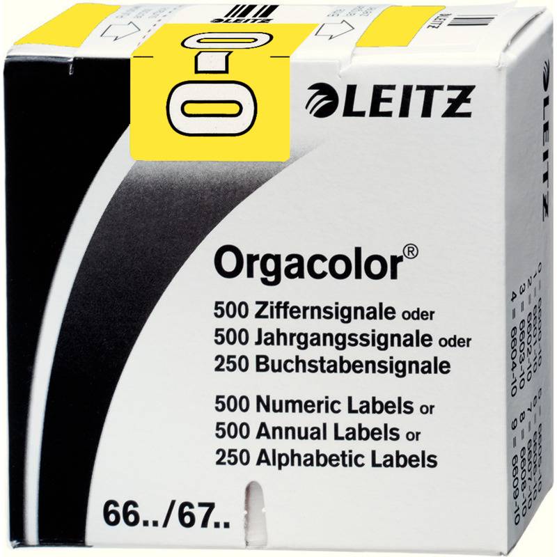 LEITZ Buchstabensignal Orgacolor "O", auf Rolle, gelb-0