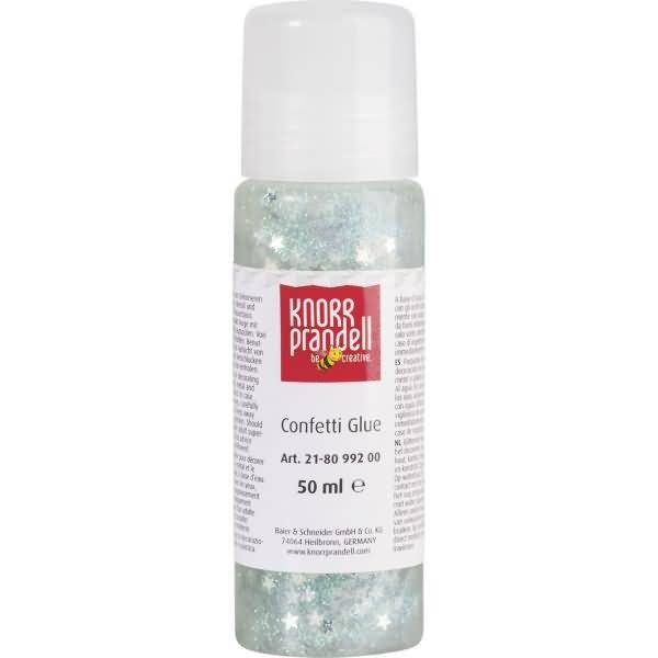 Glitterfarbe Konfetti Glue 50ml Sterne silber-0