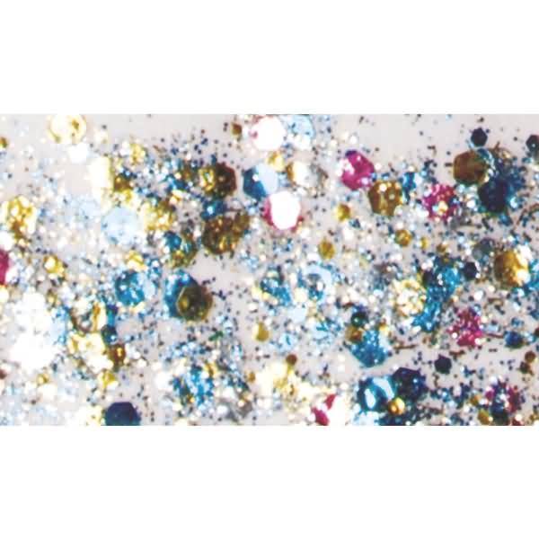 Glitterfarbe Konfetti Glue 50ml Hexagon bunt-1