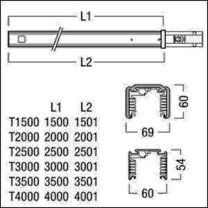 Zumtobel Group Tragschiene IP64 TECTON T 4000 WHI-1