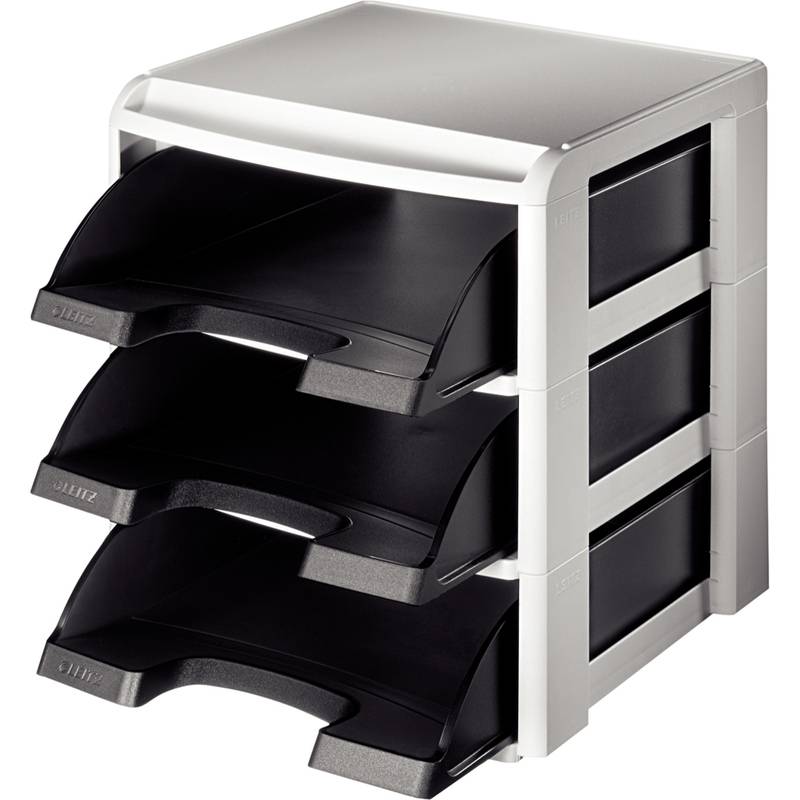 Briefablage-Set A4 3 Briefkörbe schwarz-0