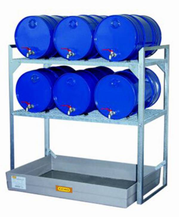 CEMO Fassregal 360 mit GFK-Auffangwanne 150
