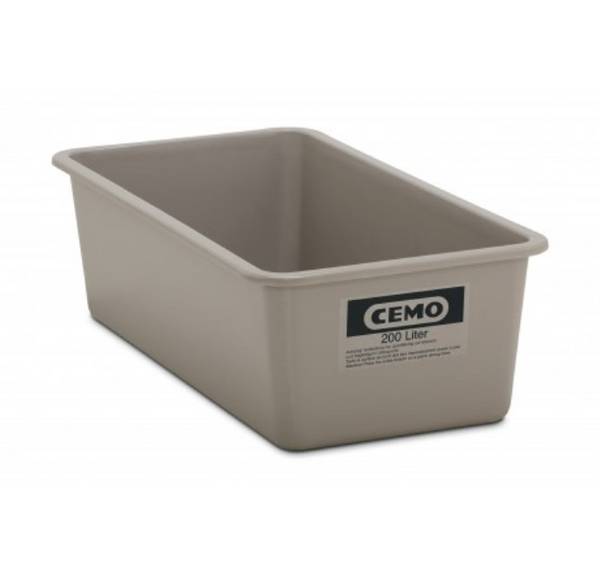 CEMO GFK Rechteckbehälter 200 l flach, grau