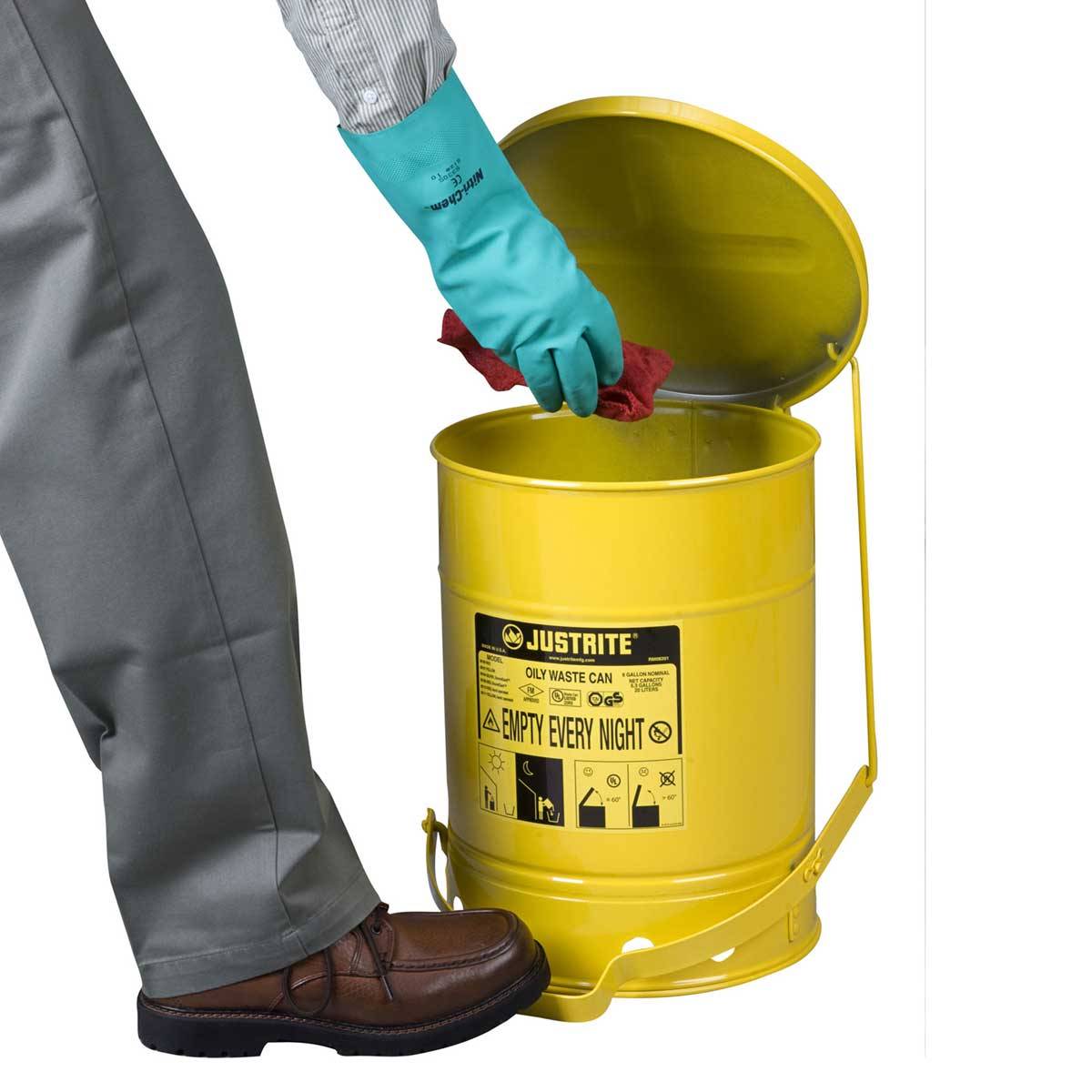 Öl-Entsorgungsbehälter Kapazität 20,0 Liter, gelb, fußbetrieben-1