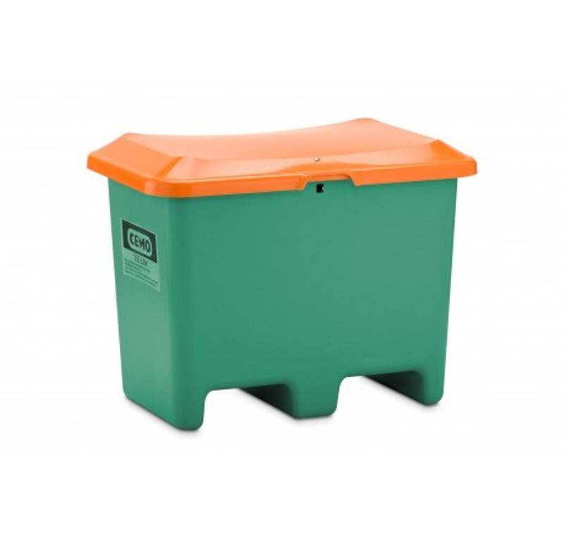 CEMO Streugutbehälter 200l Plus3 grün/orange mit Staplertaschen
