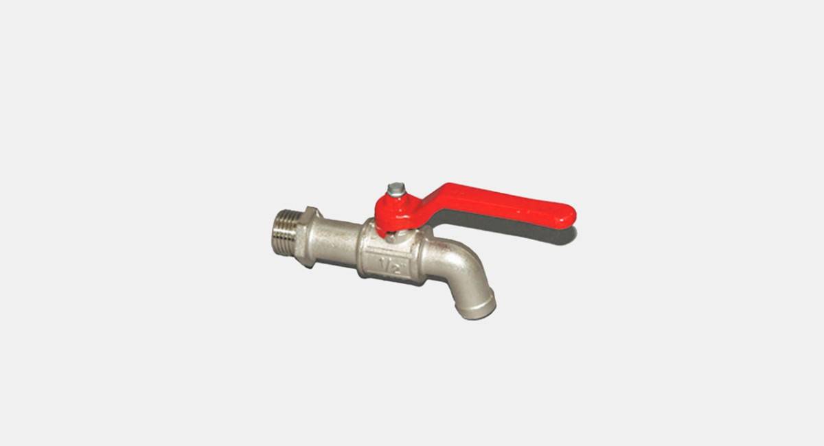 CEMO Kugelauslaufhahn 3/4" vernickelt, 90° abgewinkelt-0