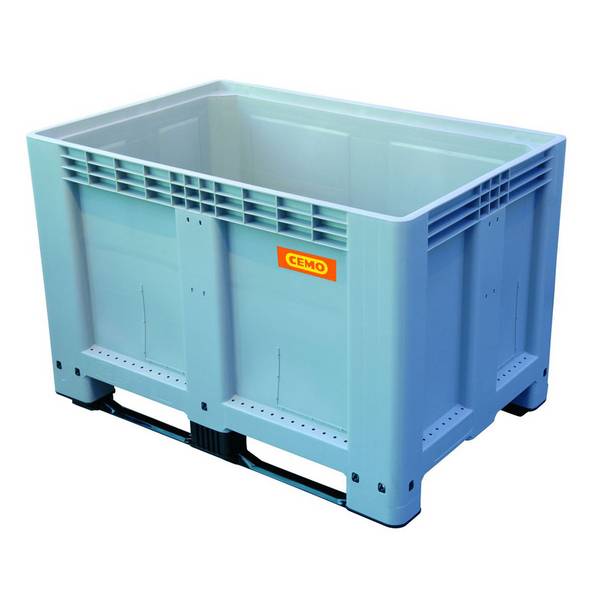 CEMO Sammelbehälter 525l / Altbatterie-Box mit 2 Kufen, transportsicher und stapelbar