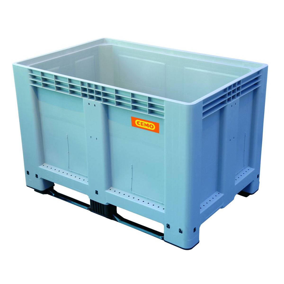 CEMO Sammelbehälter 525l / Altbatterie-Box mit 2 Kufen, transportsicher und stapelbar-0