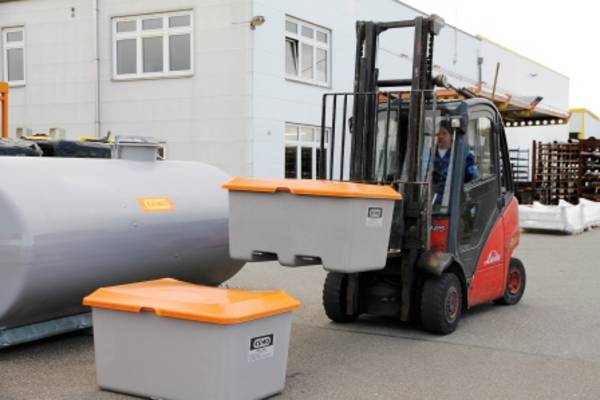 CEMO Streugutbehälter 400l Plus3 grau/orange